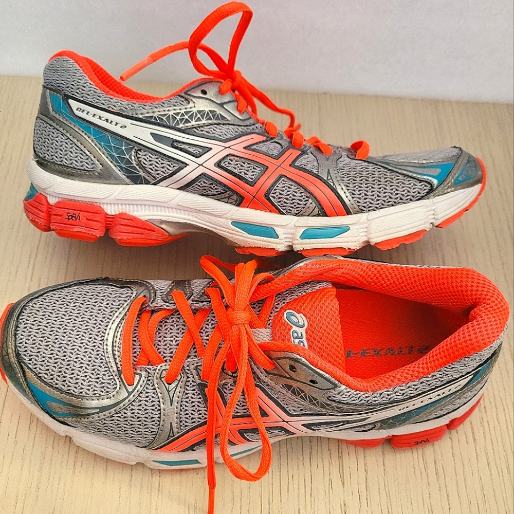 Asics Gel Exalt 2 Duomax size 7 gray teal orange